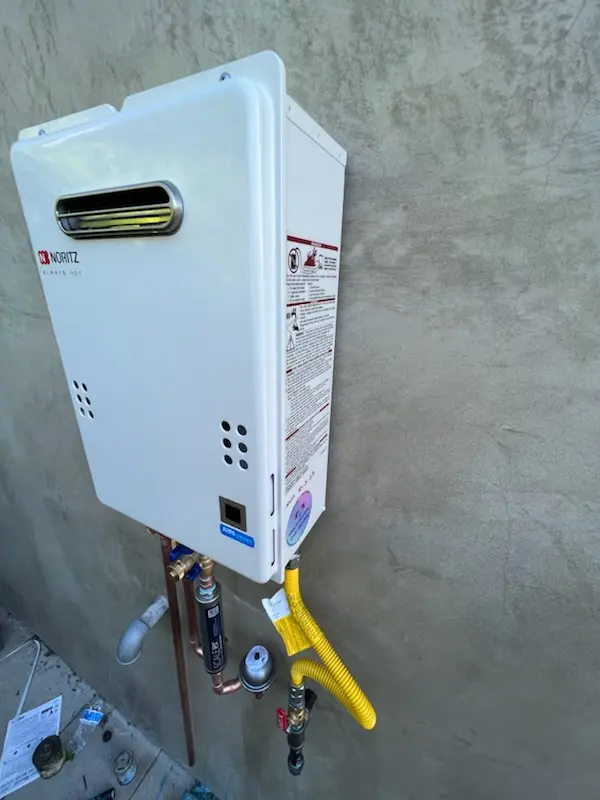 Tankless water heater installation for Belco homes